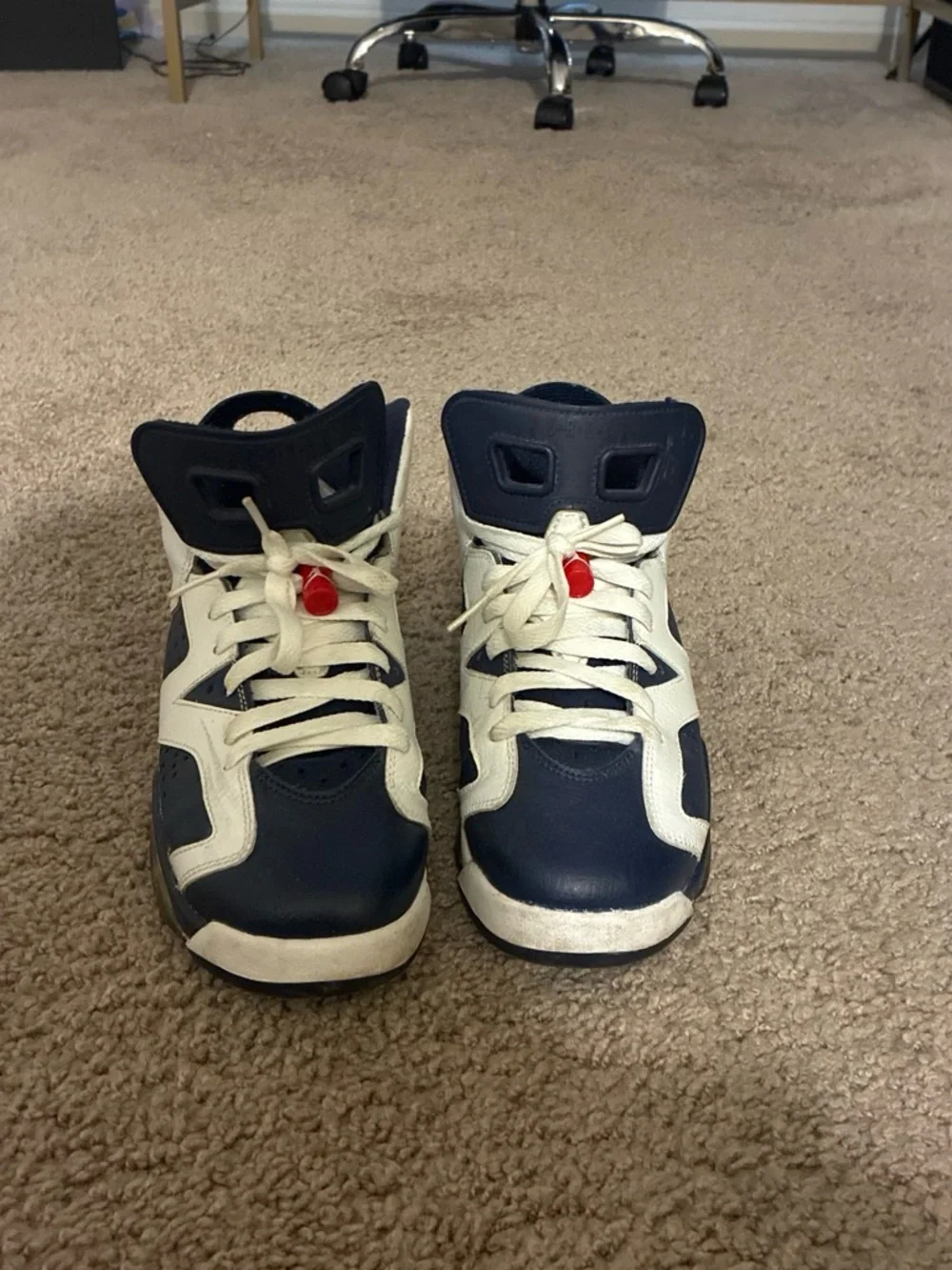 Jordan Kids High-Top Sneakers in Navy and White